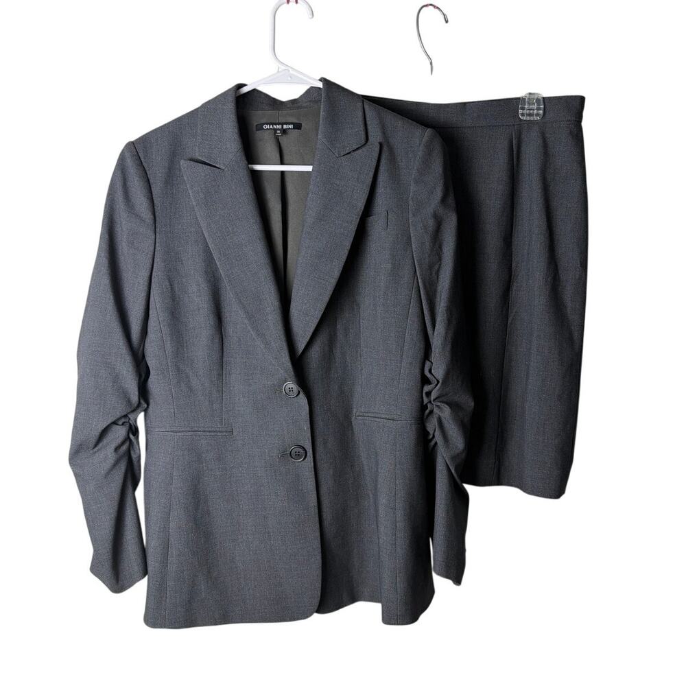 Gianni Bini Women's 2-Piece Skirt Suit Set - Gray -  Blazer - Size 10